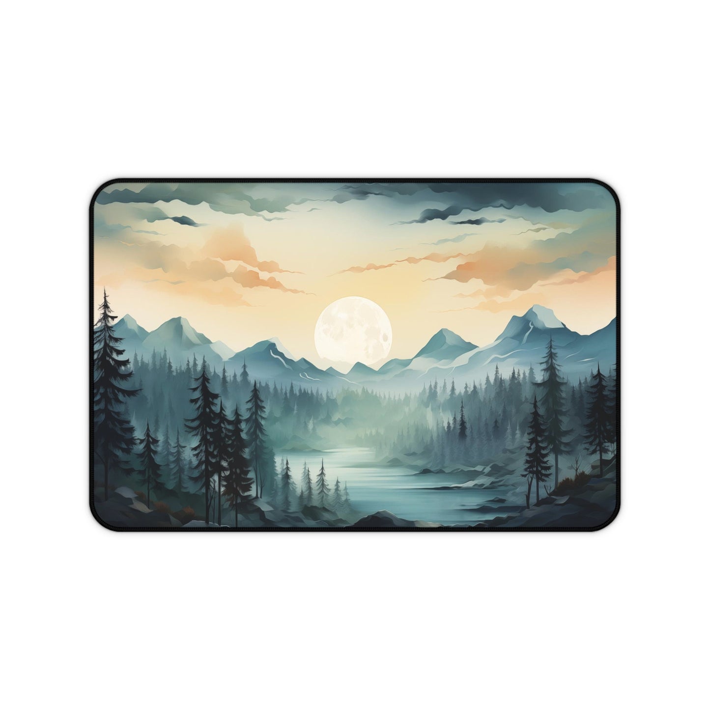 Foggy Pine Forest Green Aesthetic Mountain Mousepad Xl, Gaming Mouse Pad Xxl, Aesthetic Desk Mat, Cute Desk Decor, Lofi Desk Pad