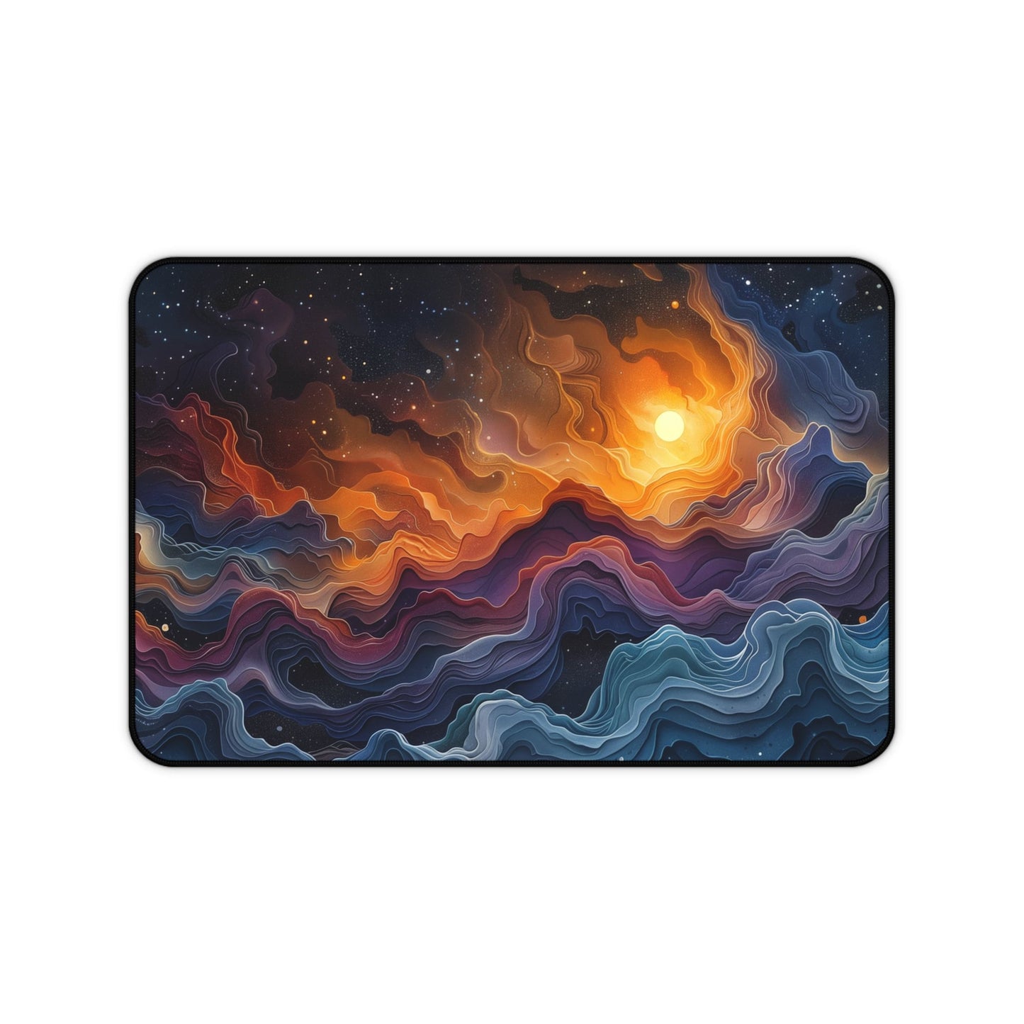 Galactic Dance Of Light And Clouds, Deep Space Gaming Desk Mat Mouse Pad Xxl, Pastel Cloud Waves Mousepad Xl, Gamer Gift