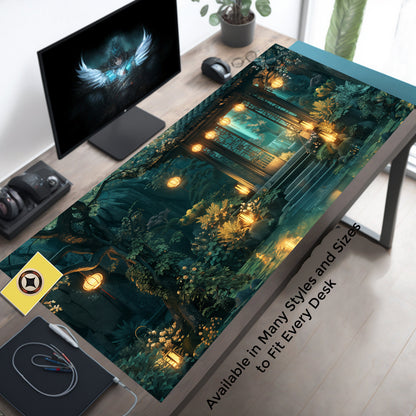 Lofi Desk Mat, Japanese Desk Pad, Japan Deskmat Xl, Aesthetic Mousepad, Green Mouse Pad, Gaming Playmat  , Cute Desk Decor