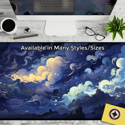 Pastel Mouse Pad, Blue Desk Mat, Kawaii Mouse Pad, Sky Desk Pad, Aesthetic Mousepad, Cute Desk Decor, Clouds Deskmat, Office Gifts Xl Xxl