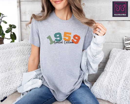 Vintage 1959 Shirt,Birthday Gift Shirt,65th Limited Edition Shirt,Born In 1959 Women, Men Shirt,Grandma Grandpa Shirt,Birthday Party Gift