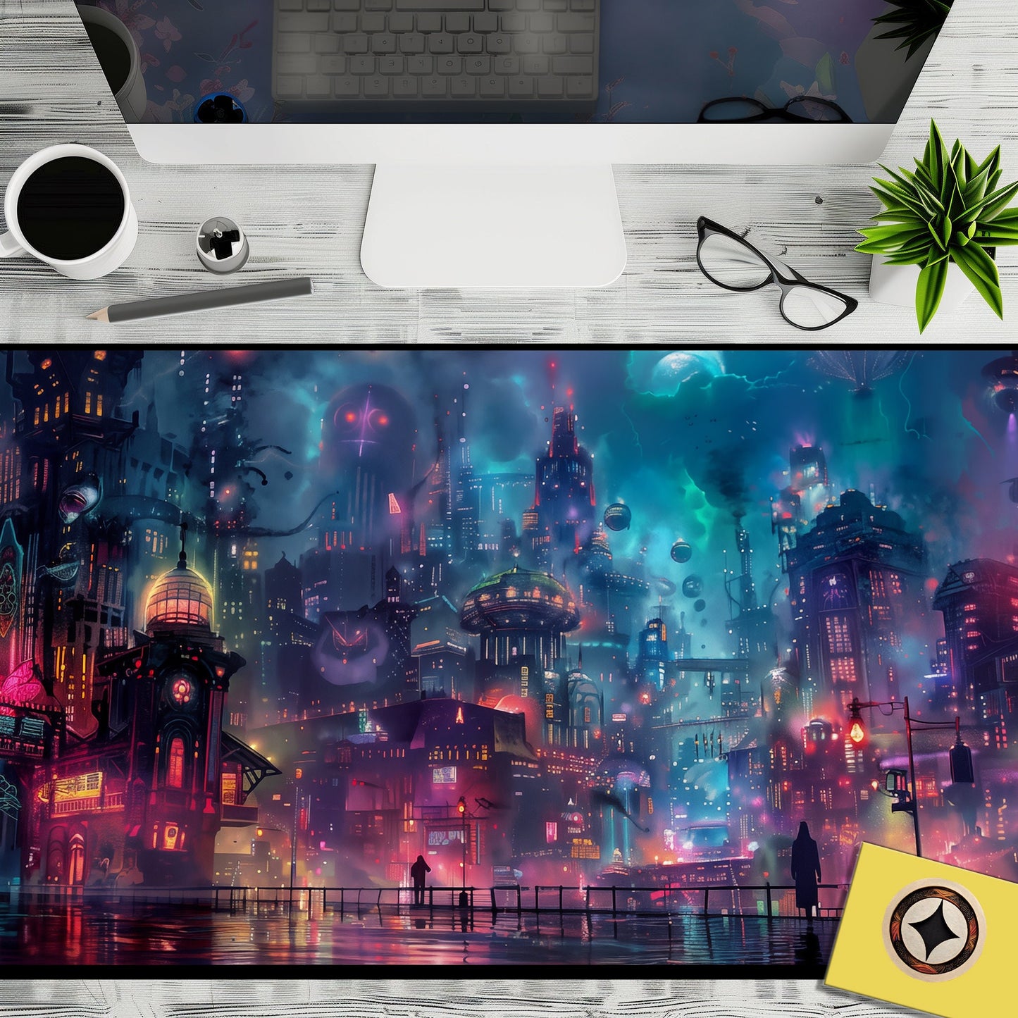 Ghostly Cyberpunk Gaming Mouse Pad Xl, Gamer Desk Mat Mousepad Xxl, Mini Mousepad, Rgb Mousepad, Card Playmat