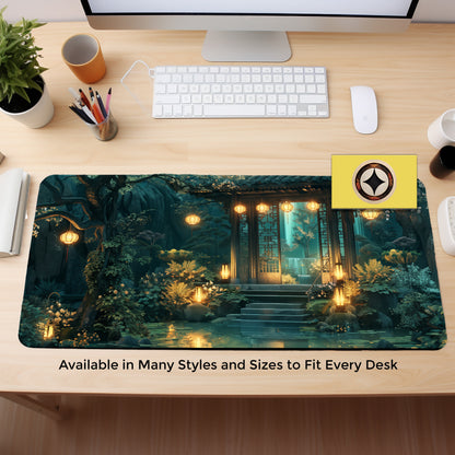 Lofi Desk Mat, Japanese Desk Pad, Japan Deskmat Xl, Aesthetic Mousepad, Green Mouse Pad, Gaming Playmat  , Cute Desk Decor