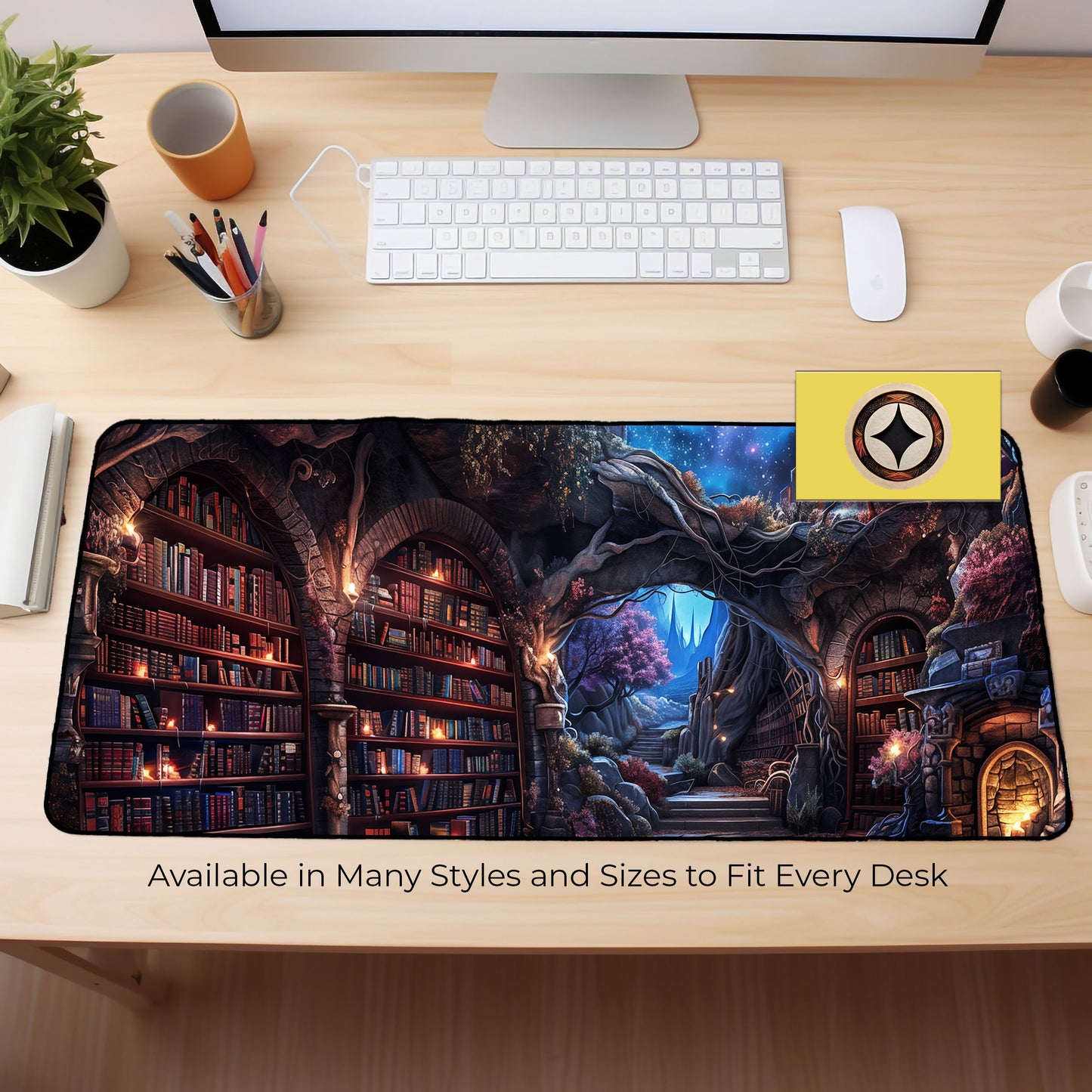 Enchanted Mystic Archive, Library Desk Mat, Witchy Mousepad Xl, Dark Academia Desk Pad, Aesthetic Mouse Pad, Gift For Wife