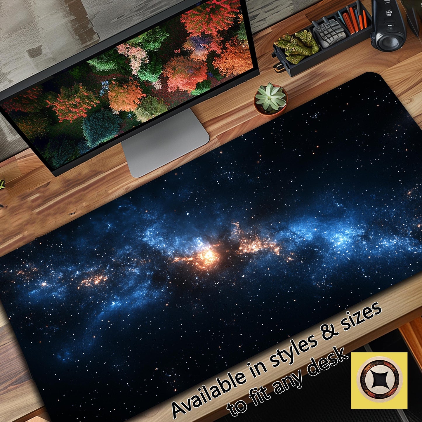 Deep Space Darkness And Tranquility Desk Mat - Space Desk Pad - Cosmic Mouse Pad - Cosmos Mousepad Xl - Gaming Mouse Mat Xxl