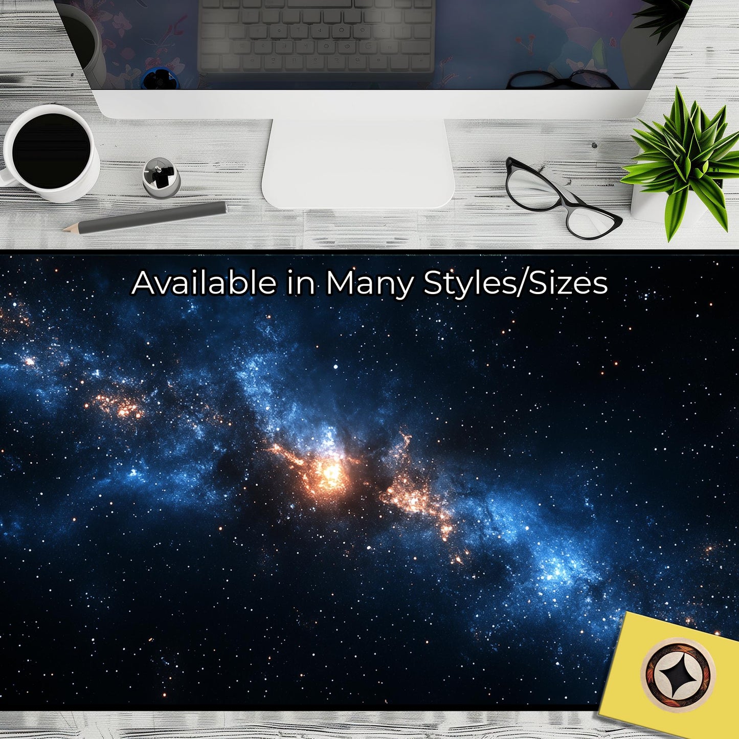 Deep Space Darkness And Tranquility Desk Mat - Space Desk Pad - Cosmic Mouse Pad - Cosmos Mousepad Xl - Gaming Mouse Mat Xxl