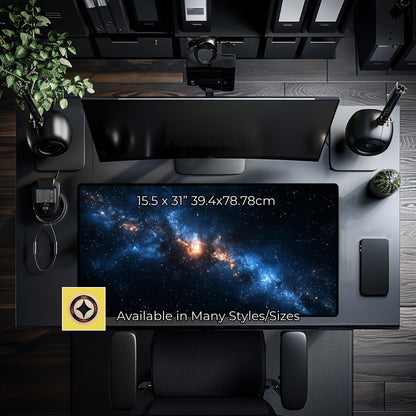 Deep Space Darkness And Tranquility Desk Mat - Space Desk Pad - Cosmic Mouse Pad - Cosmos Mousepad Xl - Gaming Mouse Mat Xxl