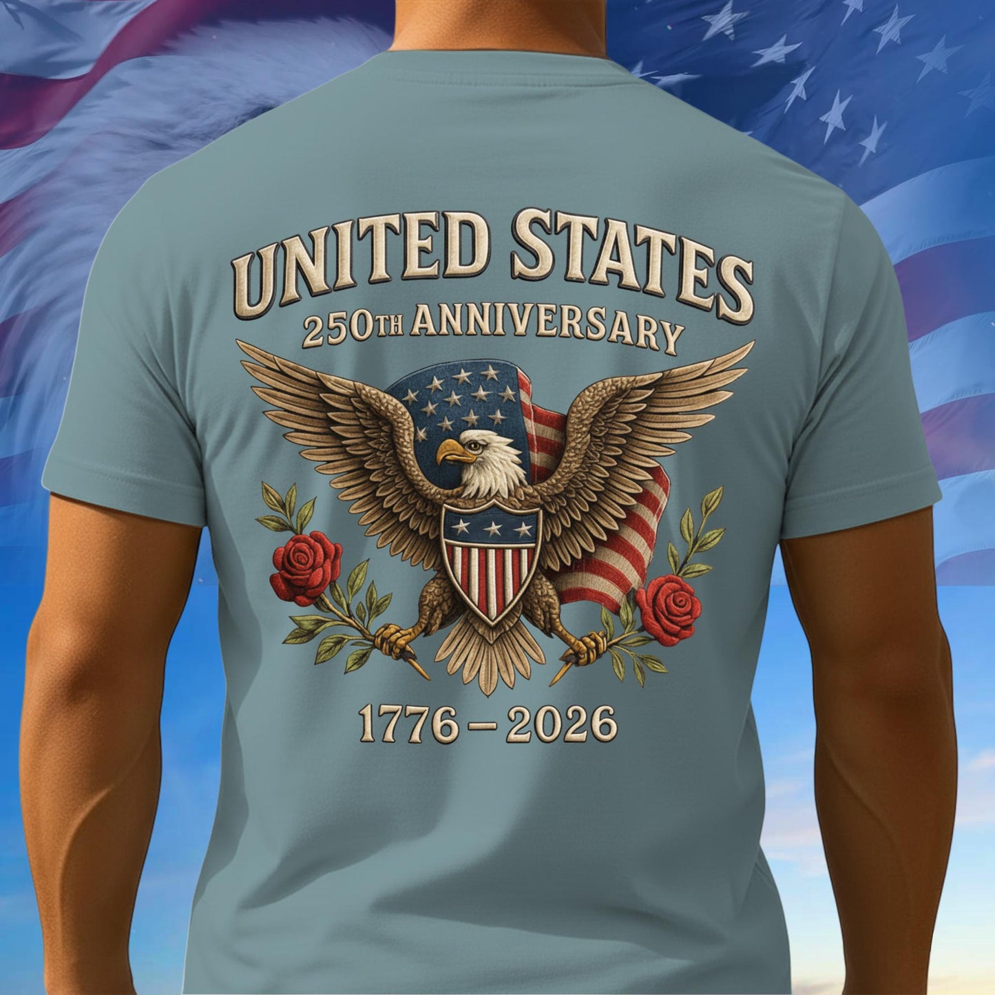 250th Anniversary USA Shirt, Bald Eagle American Flag Tee, Multicolor 1776–2026 Tee, 250th Anniversary Gifts, Independence Day Gift Ideas