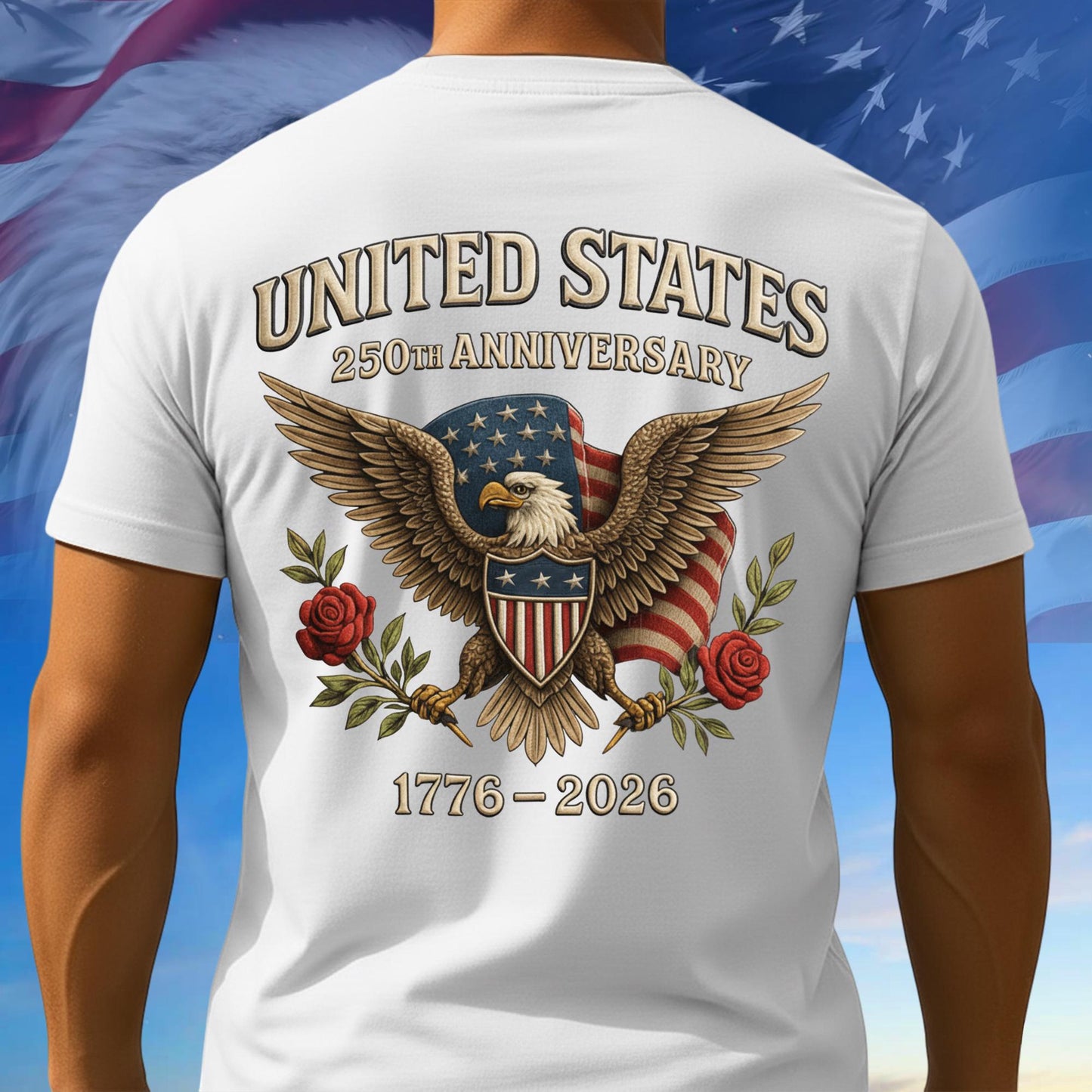 250th Anniversary USA Shirt, Bald Eagle American Flag Tee, Multicolor 1776–2026 Tee, 250th Anniversary Gifts, Independence Day Gift Ideas