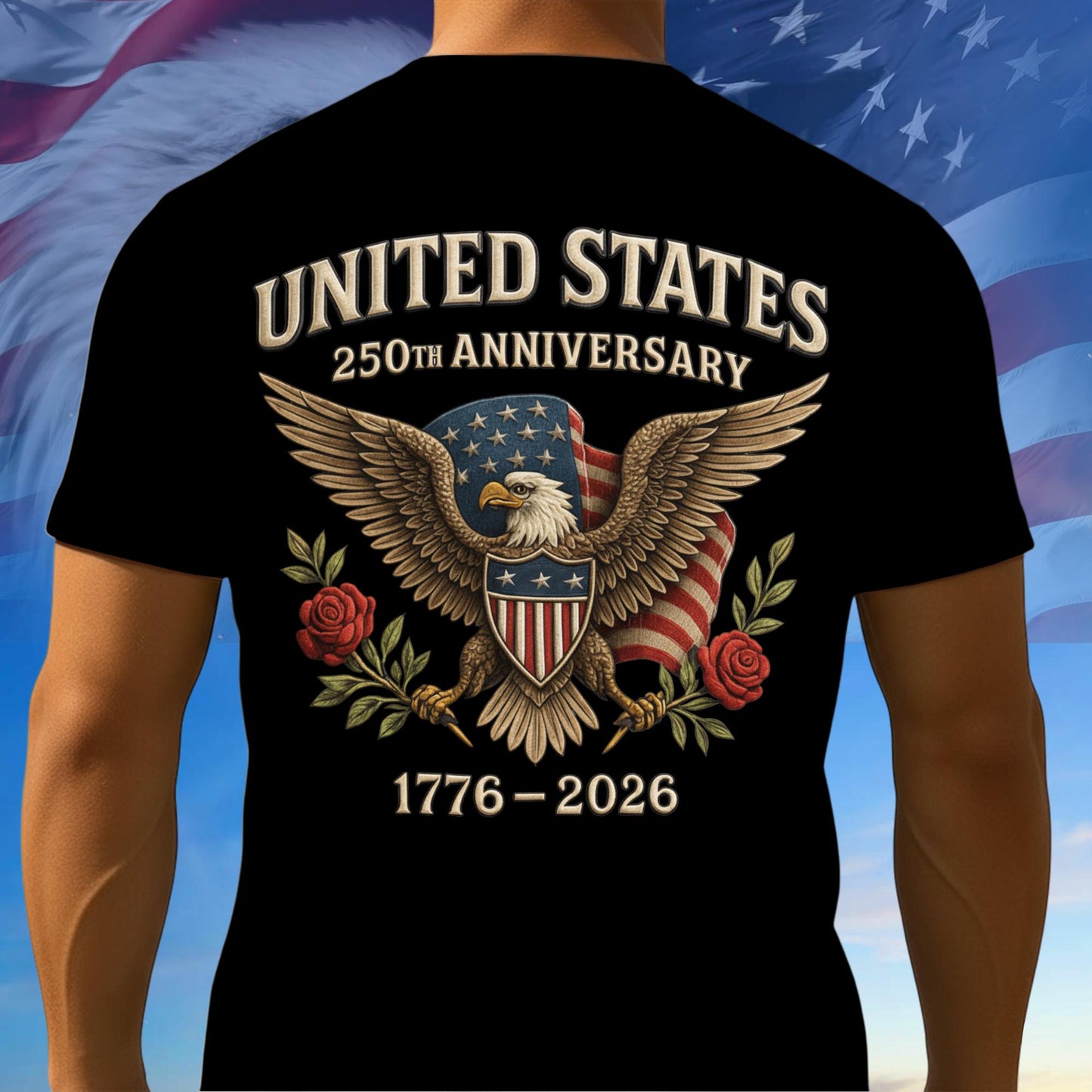 250th Anniversary USA Shirt, Bald Eagle American Flag Tee, Multicolor 1776–2026 Tee, 250th Anniversary Gifts, Independence Day Gift Ideas