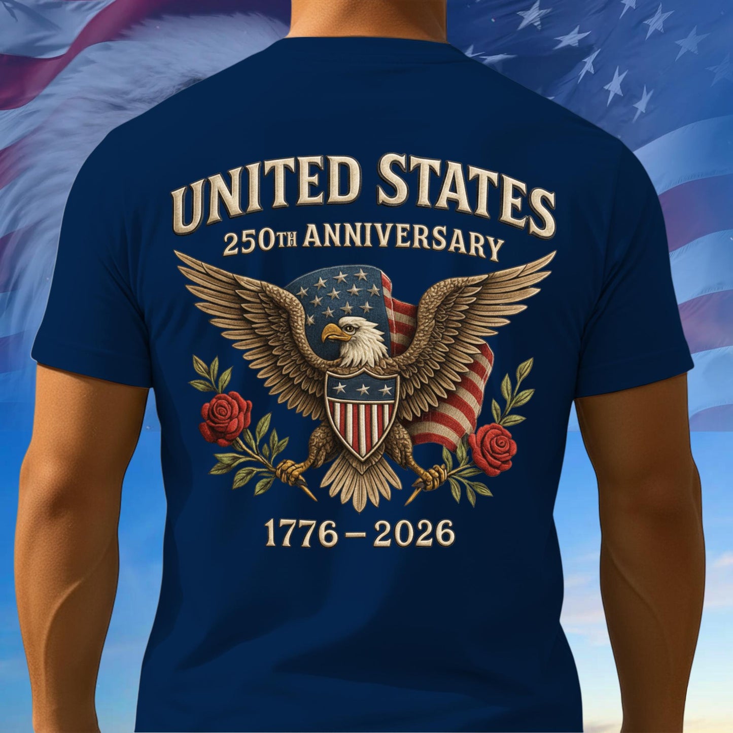 250th Anniversary USA Shirt, Bald Eagle American Flag Tee, Multicolor 1776–2026 Tee, 250th Anniversary Gifts, Independence Day Gift Ideas