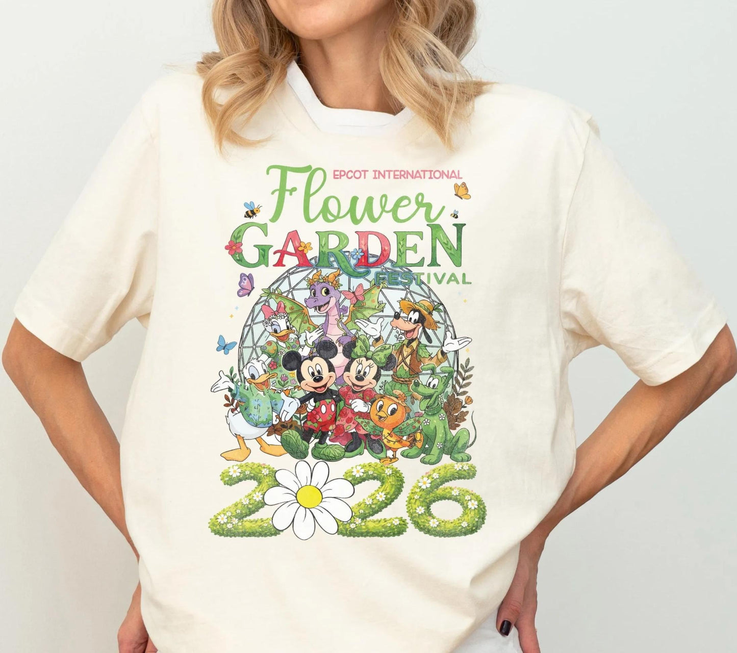 Mickey and Friends Floral Epcot Festival Shirt, Epcot International Flower and Garden Festival T-Shirt, 2026 WDW Family Matching Trip Tee