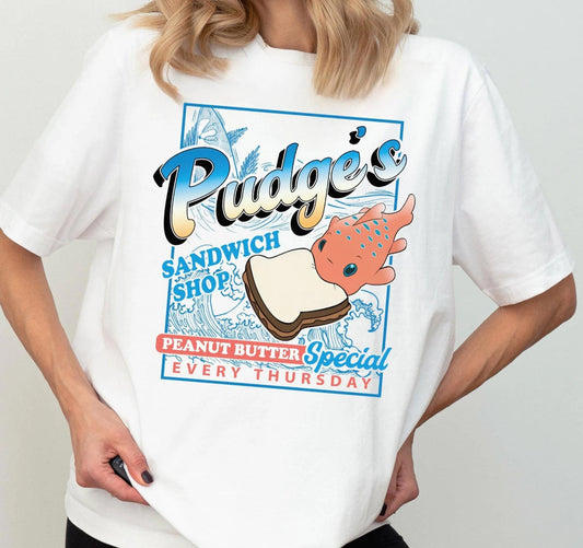 Pudge’s Sandwich Shop Shirt, Every Thursday T-shirt, Magical Sandwich Tee, Peanut Butter Special Sweatshirt, Hawaiian Fish Crewneck