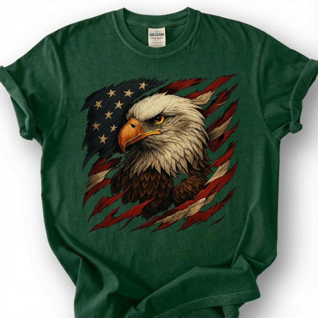 Vintage Bald Eagle American Flag Distressed Shirt, Patriotic USA Tee, 4th Of July Gift, Mens Veteran Pride Apparel Memorial Day Top
