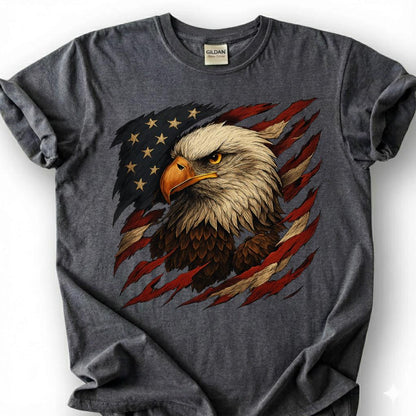 Vintage Bald Eagle American Flag Distressed Shirt, Patriotic USA Tee, 4th Of July Gift, Mens Veteran Pride Apparel Memorial Day Top