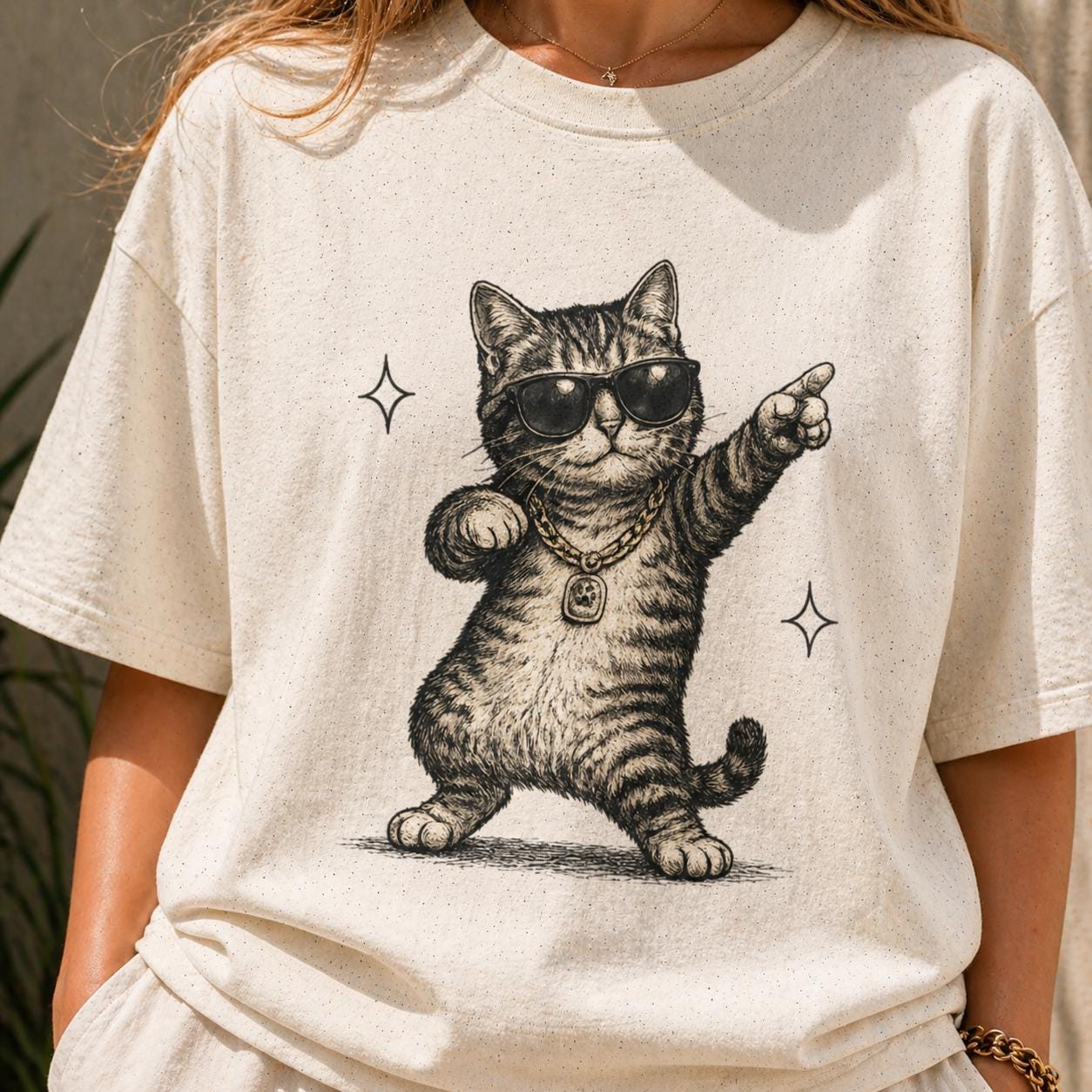 Funny Cool Cat T-Shirt, Sunglasses Cat Graphic Tee, Cute Retro Cat Shirt, Animal Lover Gift, Funny Cat Meme Shirt, Unisex Casual Tee